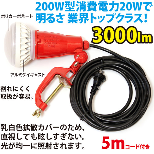 作業用LED投光器(200W型20W) TK-18WX
