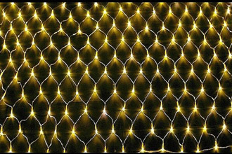 【業務用 高耐久】屋外用LEDイルミネーション ネットライト 2m×1m 176球 防水 防雨型　電球色（ゴールド）